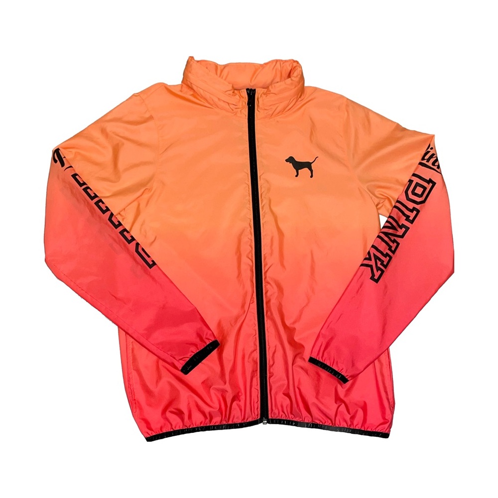 PINK Victoria’s Secret Ombre Peach Windbreaker Hoodie Jacket (XS-S)